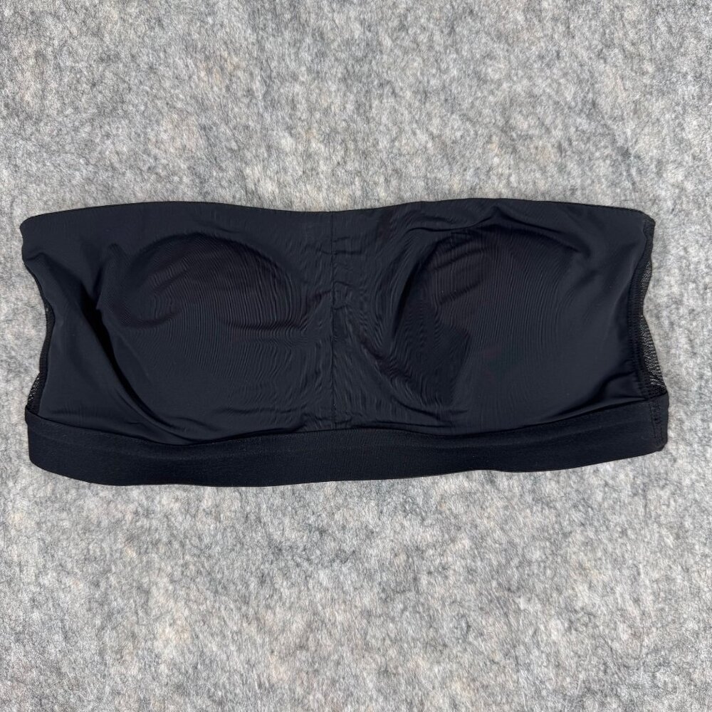 Lively Black Strapless Bandeau Bra Removable Cups Mesh Back